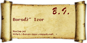 Borsó Izor névjegykártya